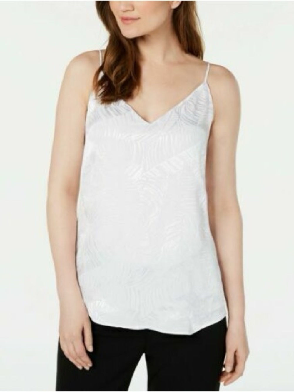 Calvin Klein Printed Camisole V-Neck Top NWT White Size Small